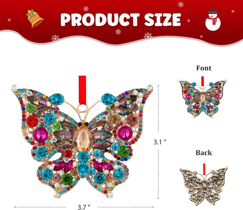 GROWTHMAGIC Store Butterfly Christmas Tree Ornaments - Metal Butterfly Ornaments for Christmas Tree Decor Keepsake Gifts for Women Girls - Image 4